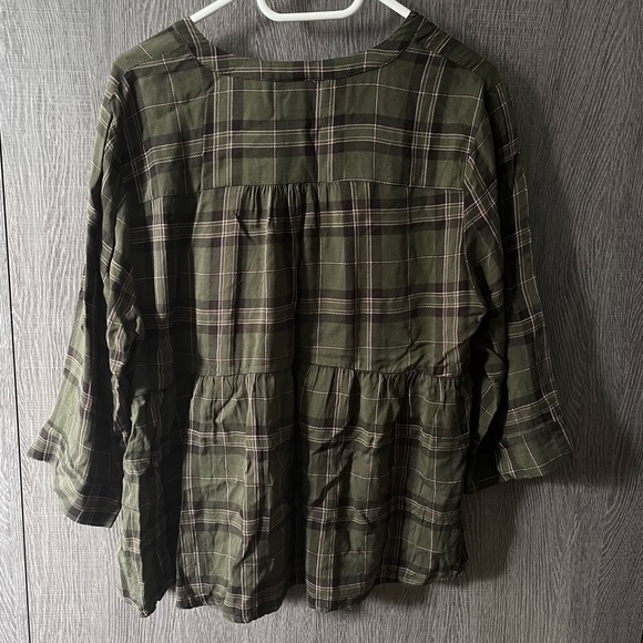 Torrid Plaid Button Blouse - Picture 2 of 6